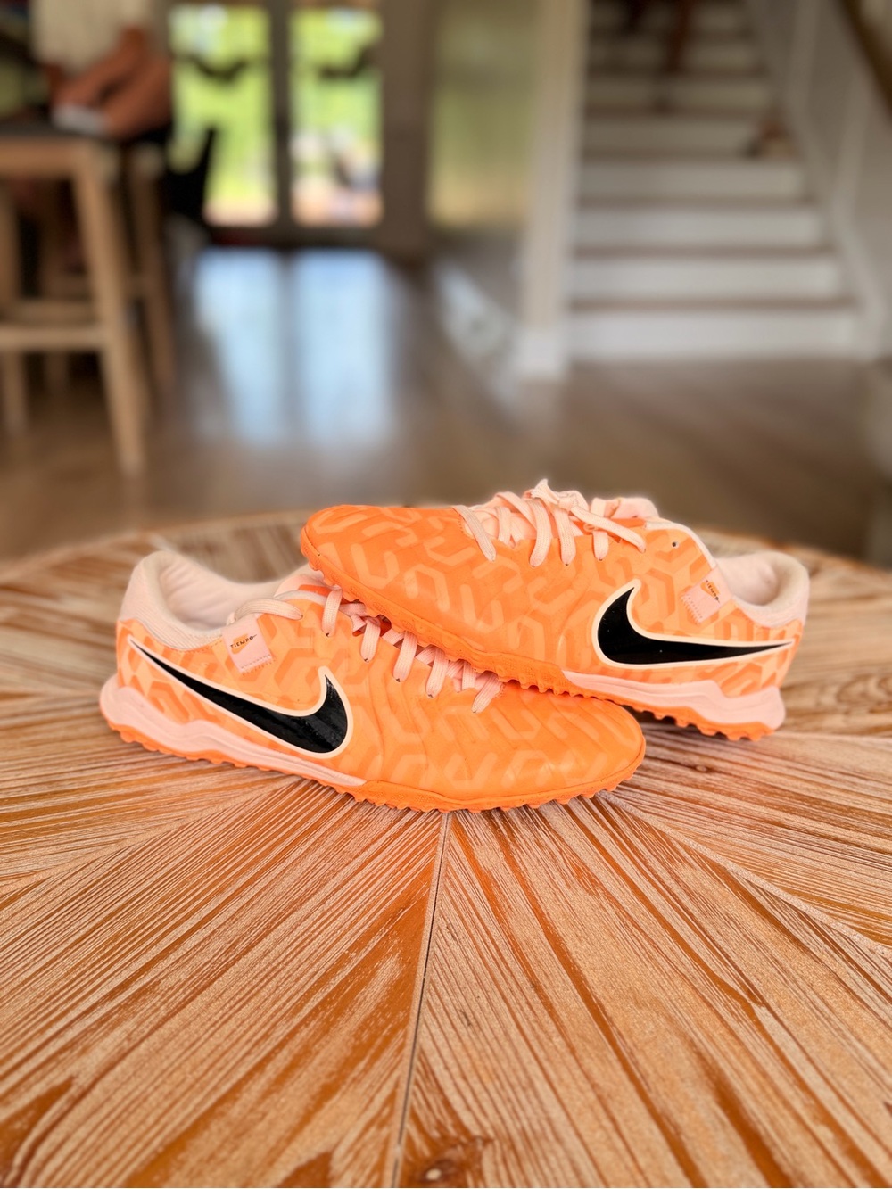 Nike Orange Turf Sneakers with Black Swoosh